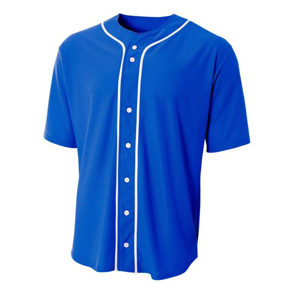 Adult Short Sleeve Full Button Baseball Top - A4 - N4184