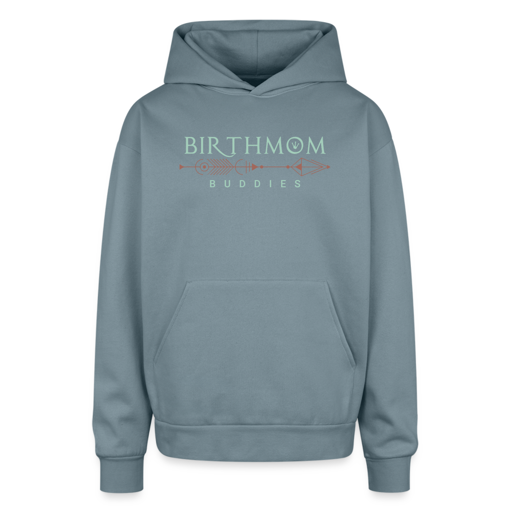 Birthmom Buddies Oversided Hoodie - stone blue