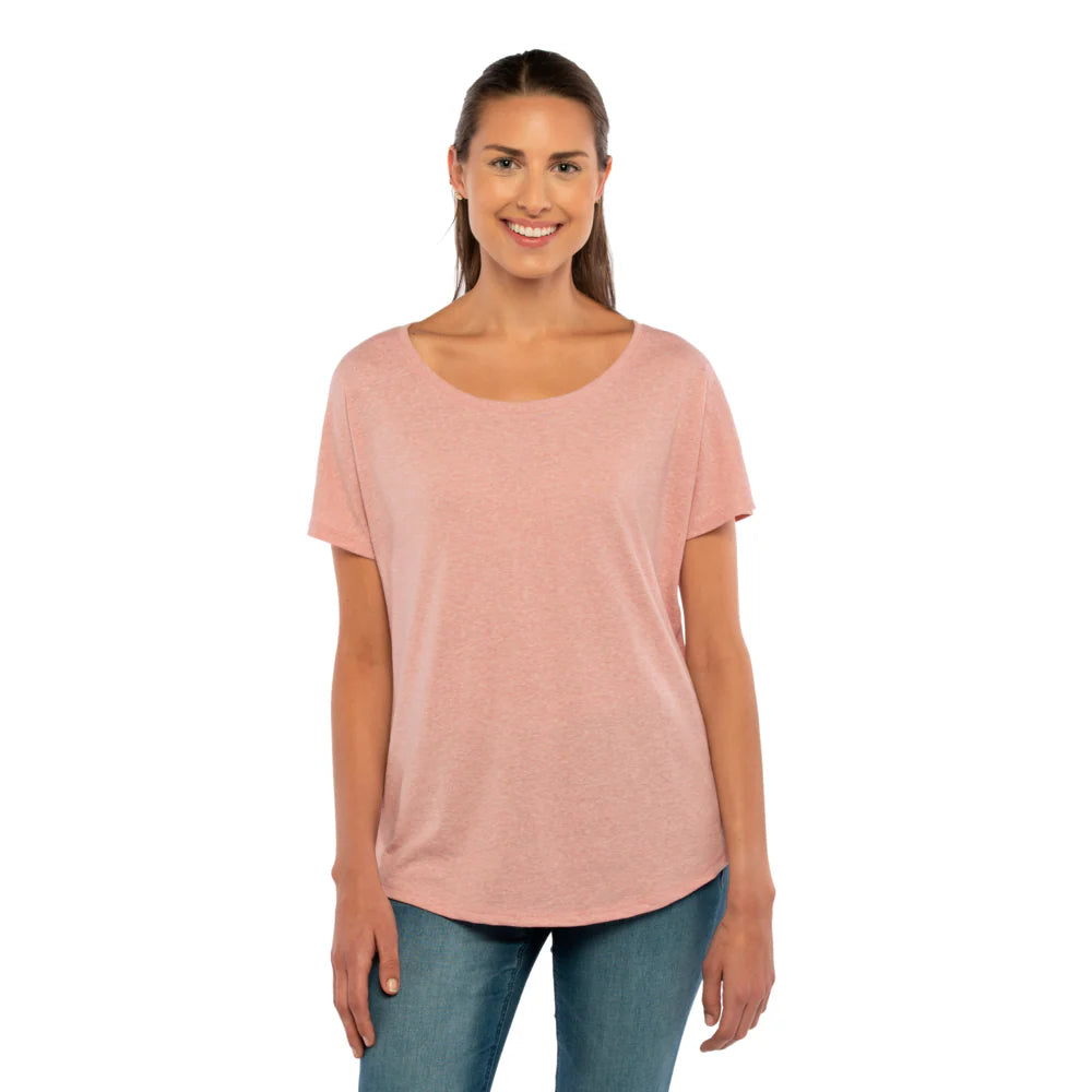 Women's Soft Triblend Dolman T-Shirt - Relaxed Fit Scoop Neck Tee by Next Level 6760