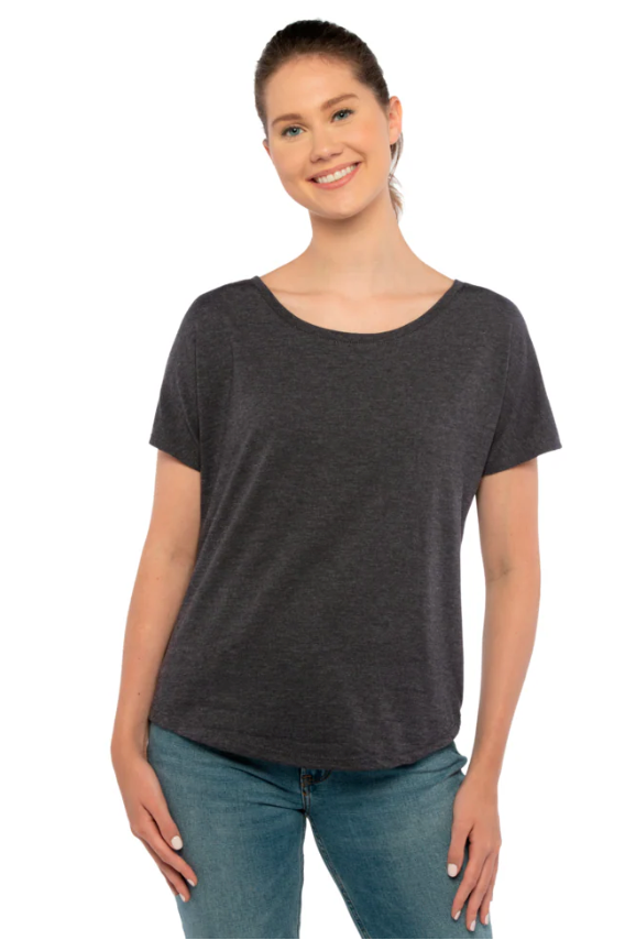 Women's Soft Triblend Dolman T-Shirt - Relaxed Fit Scoop Neck Tee by Next Level 6760