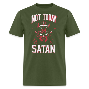 Not Today Satan Graphic Tee - military green