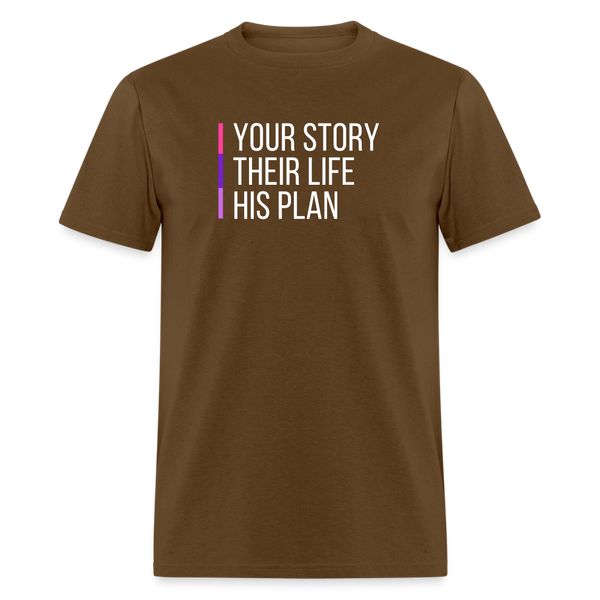Parenthood Planned: Your Story, Their Life, His Plan Tee - brown