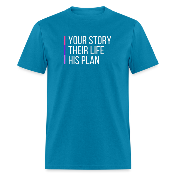 Parenthood Planned: Your Story, Their Life, His Plan Tee - turquoise