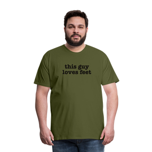 Adults Only: This Guy Loves Feet - olive green