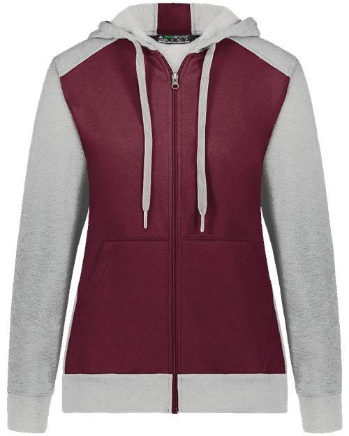 Augusta Sportswear - Women's Eco Revive™ Three-Season Triblend Fleece Full-Zip Hooded Sweatshirt - 6901
