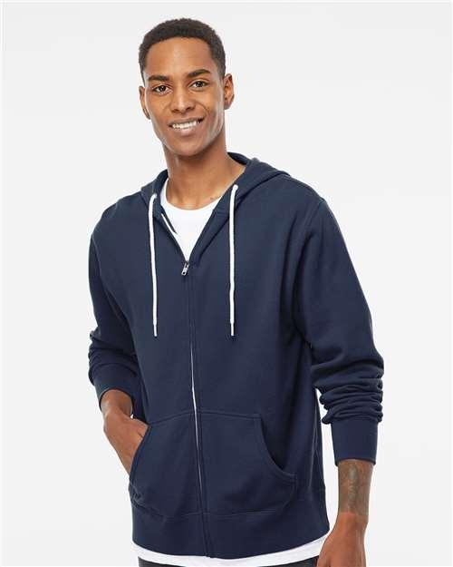 Independent Trading Co. - Lightweight Full-Zip Hooded Sweatshirt - Slate Blue - AFX90UNZ