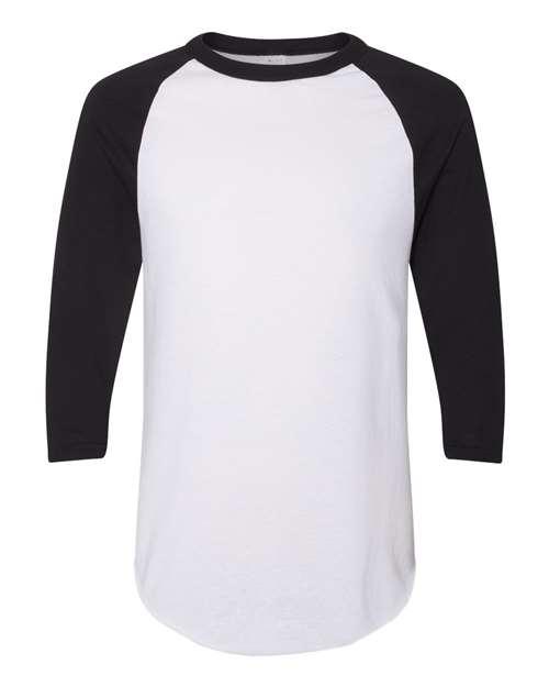 Augusta Sportswear - Three-Quarter Raglan Sleeve Baseball Jersey - White/ Black - 4420