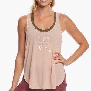 Love Square Flowy Tank with Side Slit - Pilates Inspired Apparel