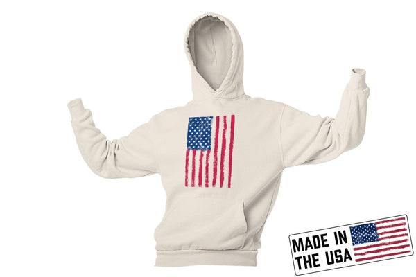 American Flag Patriotic 9.5 oz Hoodie - Made in the USA - Breaking Free Industries