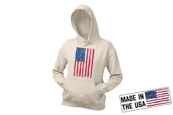 American Flag Patriotic 9.5 oz Hoodie - Made in the USA - Breaking Free Industries