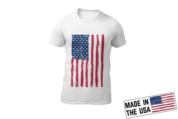 American Flag Patriotic Cotton Tee Made in the USA - Breaking Free Industries