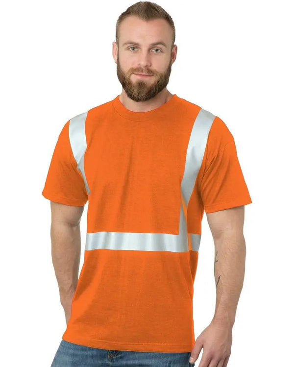 Bayside Made in USA Hi-Vis 100% Cotton Crew Solid Striping - 3751 - Breaking Free Industries