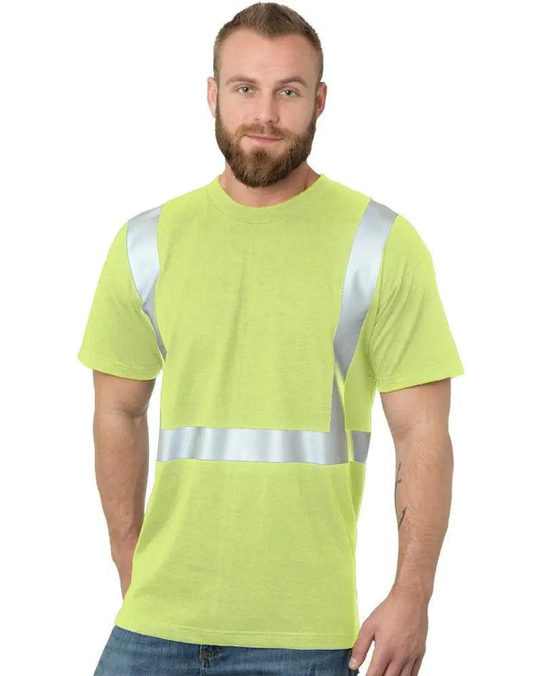 Bayside Made in USA Hi-Vis 100% Cotton Crew Solid Striping - 3751 - Breaking Free Industries