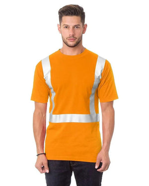 Bayside Made in USA Hi-Vis 50/50 Pocket Crew Solid Striping - 3772 - Breaking Free Industries