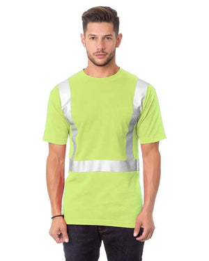 Bayside Made in USA Hi-Vis 50/50 Pocket Crew Solid Striping - 3772 - Breaking Free Industries