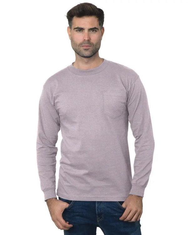 Bayside Made in USA Union Made Long Sleeve Pocket Crew - 3055 - Breaking Free Industries