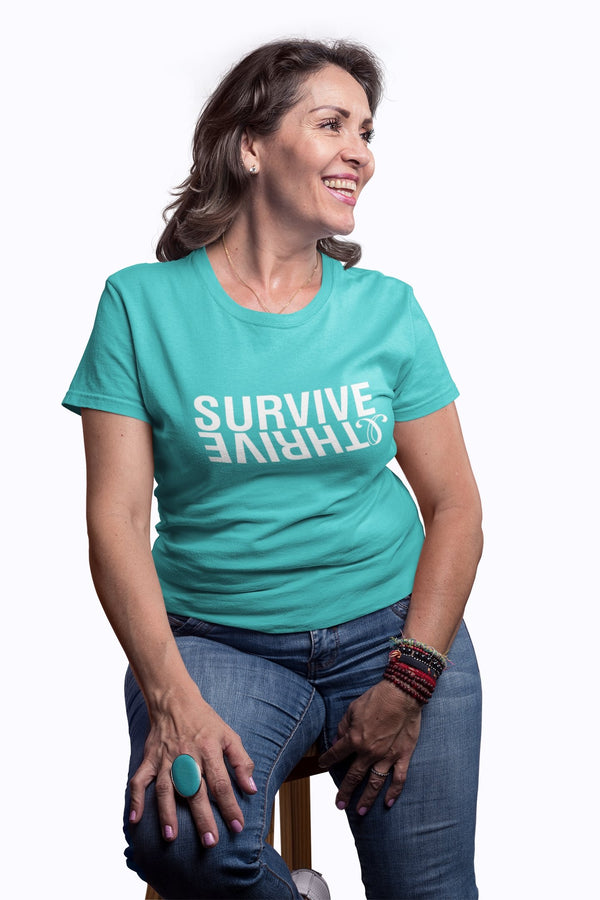 Clearity Foundation Teal Cotton Tee - Survive / Thrive - Breaking Free Industries