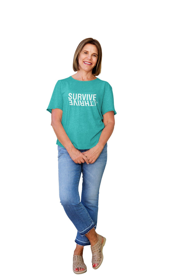 Clearity Foundation Teal Cotton Tee - Survive / Thrive - Breaking Free Industries