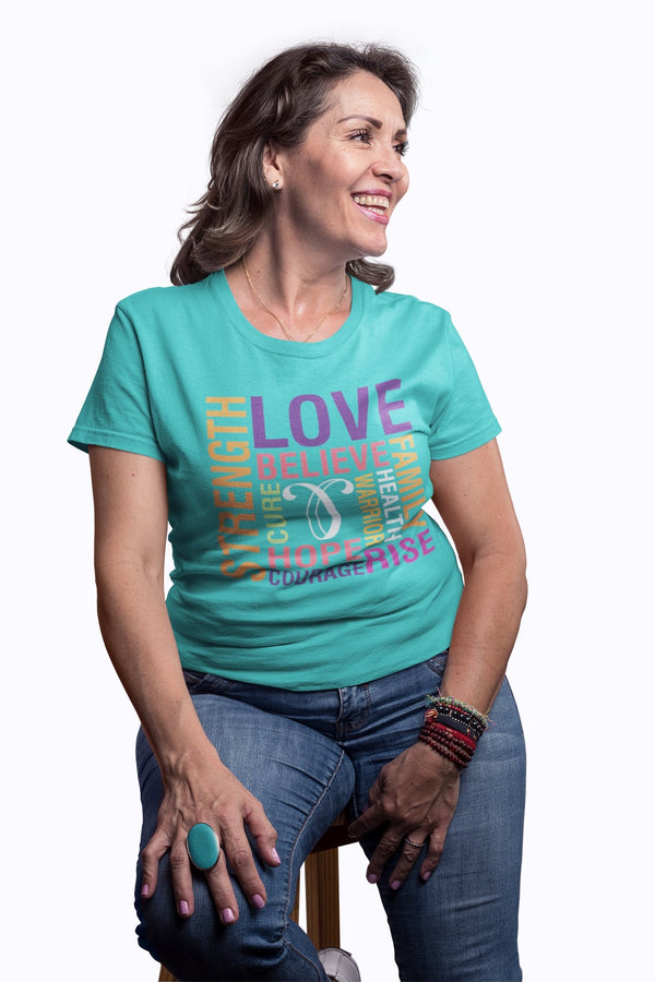 Clearity Foundation Teal Cotton Tee - Word Box - Breaking Free Industries