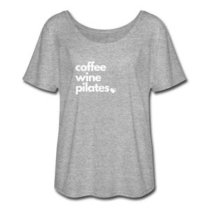 Coffee Wine Pilates Flowy T-Shirt - Breaking Free Industries