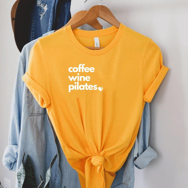 Coffee Wine Pilates T-Shirt - Breaking Free Industries
