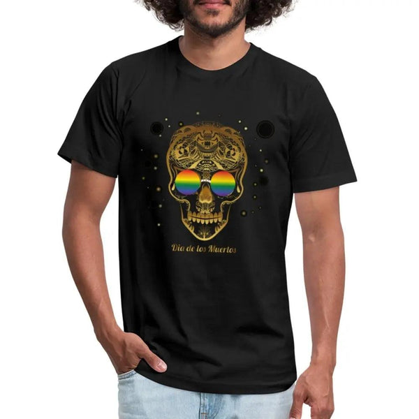 Dia De Los Muertos with Rainbow Pride Glasses T-Shirt - Breaking Free Industries