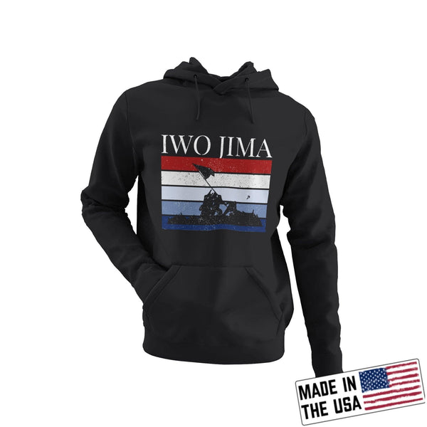 Iwo Jima Black Hoodie Made in the USA 9.5oz - Breaking Free Industries