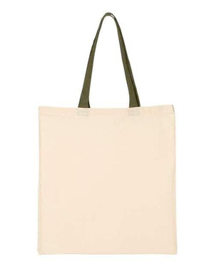 Q-Tees - Economical Tote with Contrast-Color Handles - QTB6000 - Breaking Free Industries