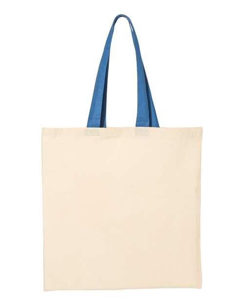 Q-Tees - Economical Tote with Contrast-Color Handles - QTB6000 - Breaking Free Industries