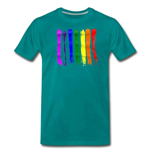 Rainbow Art Brush Strokes - Unisex Pride T-Shirt - Breaking Free Industries