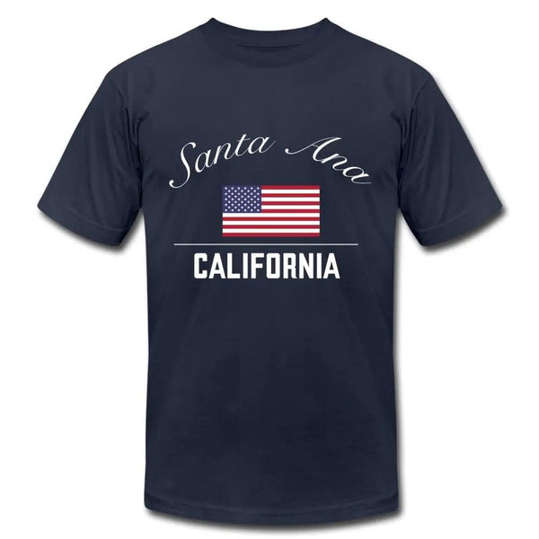 Santa Ana California with American Flag T-Shirt - Breaking Free Industries