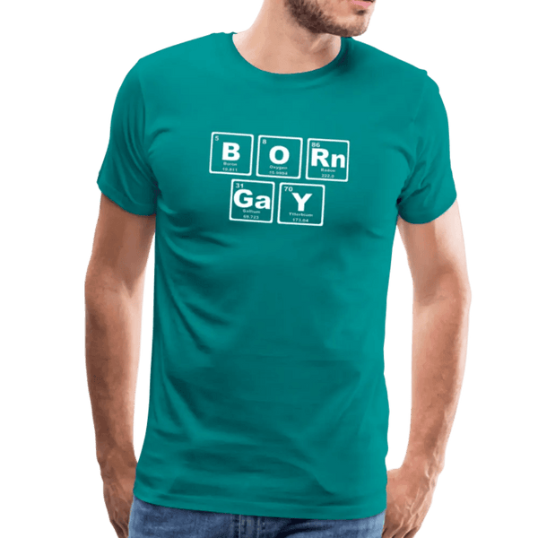 Born Gay - Chemistry Symbols - Unisex Pride T-Shirt LGBTQ+
