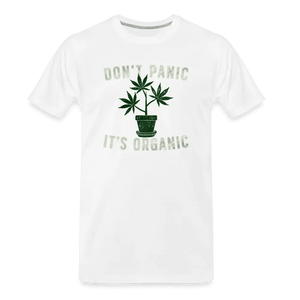 Don't Panic It's Organic; Organic Unisex T Shirt - white
