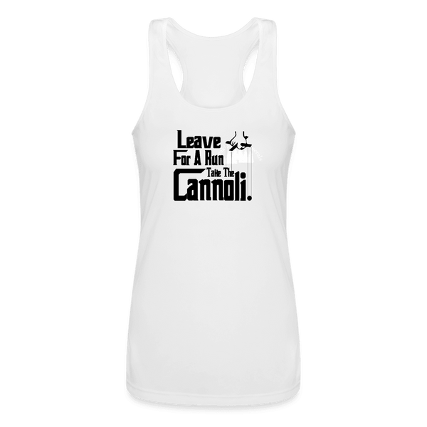 Take the Gun, Leave the Cannoli Spoof Women's Performance Tank - white