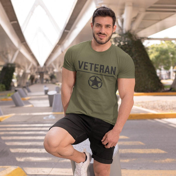 Veteran with Star Cotton Tee Made in the USA - Breaking Free Industries
