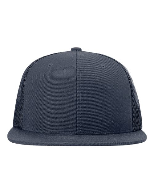 Richardson Wool Blend Flat Bill Trucker Cap | 511 - Navy/ Navy