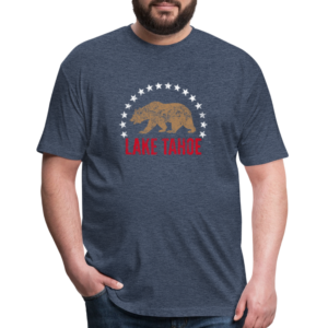 Lake Tahoe California Bear T-Shirt - heather navy
