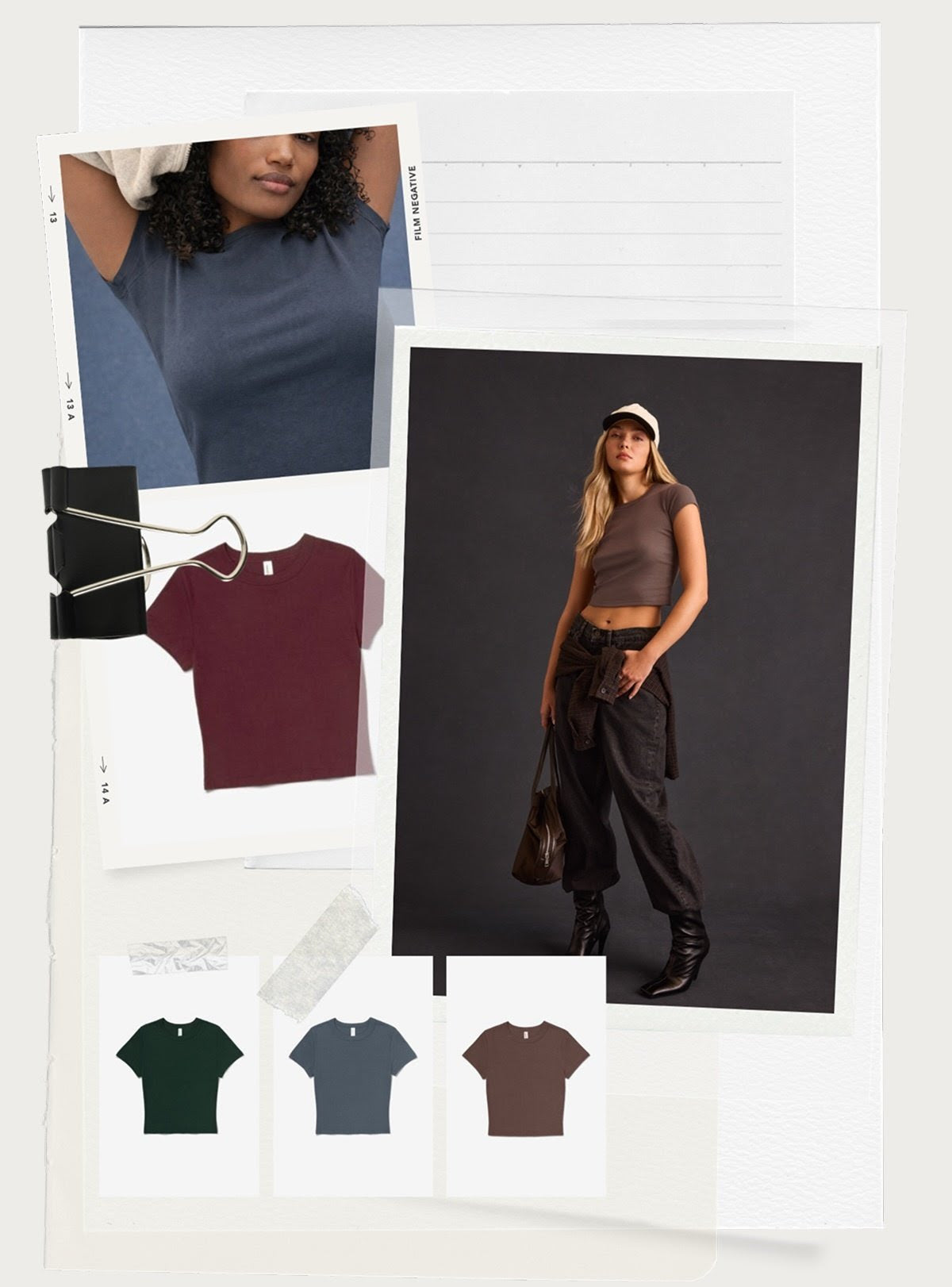 BELLA+CANVAS 1010 Cocoa micro rib baby tee worn by model