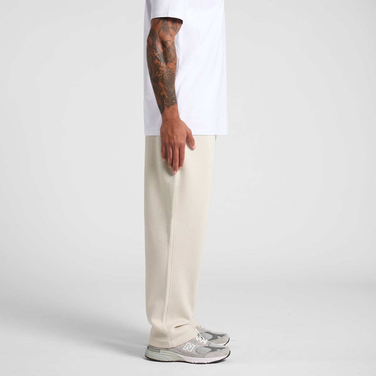 AS Colour Relax Cuffless Track Pants 5942 — side view, premium fleece bottoms