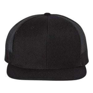 Richardson Wool Blend Flat Bill Trucker Cap | 511 - Black/ Black