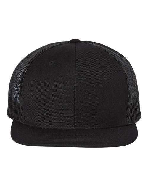 Richardson Wool Blend Flat Bill Trucker Cap | 511 - Black/ Black