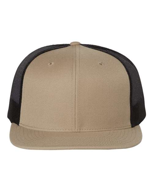 Richardson Wool Blend Flat Bill Trucker Cap | 511 - Khaki/ Black