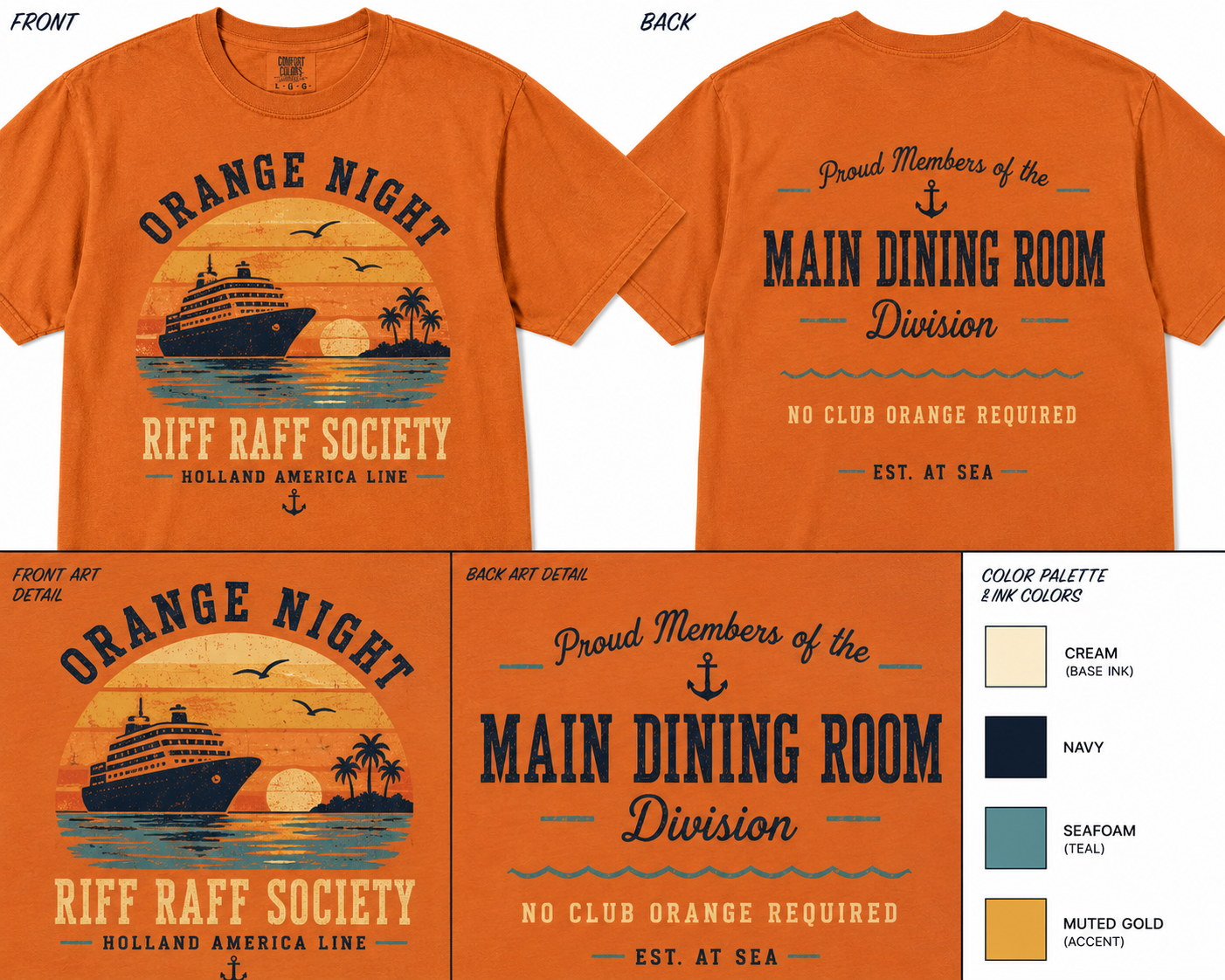 Orange Night Riff Raff Society Tee – Holland America Line