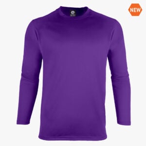 Basic Training Men's Long Sleeve Crew Neck Tee in Purple - Front View