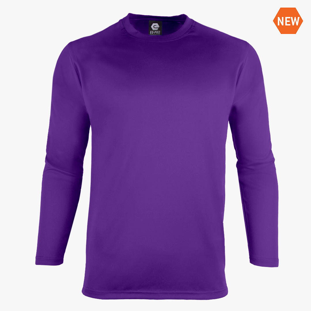 Basic Training Men's Long Sleeve Crew Neck Tee in Purple - Front View
