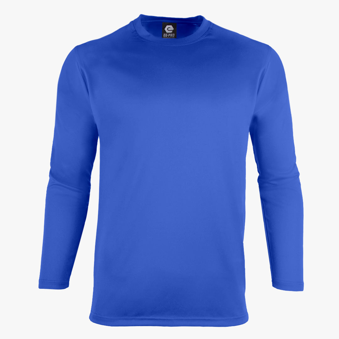 Basic Training Men's Long Sleeve Crew Neck Tee in Royal Blue - Front View