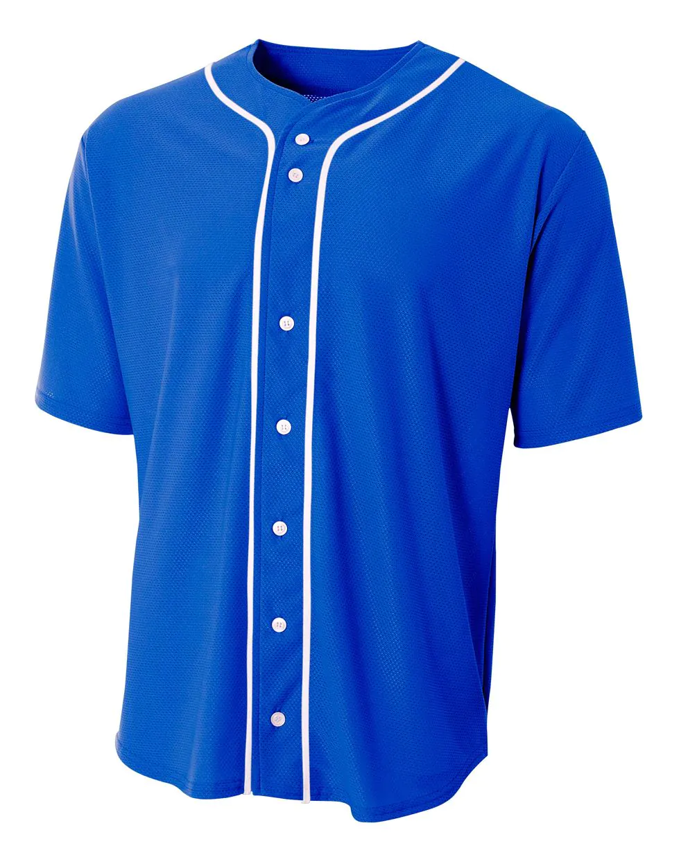 Short Sleeve Full Button Baseball Top | N4184 - Royal