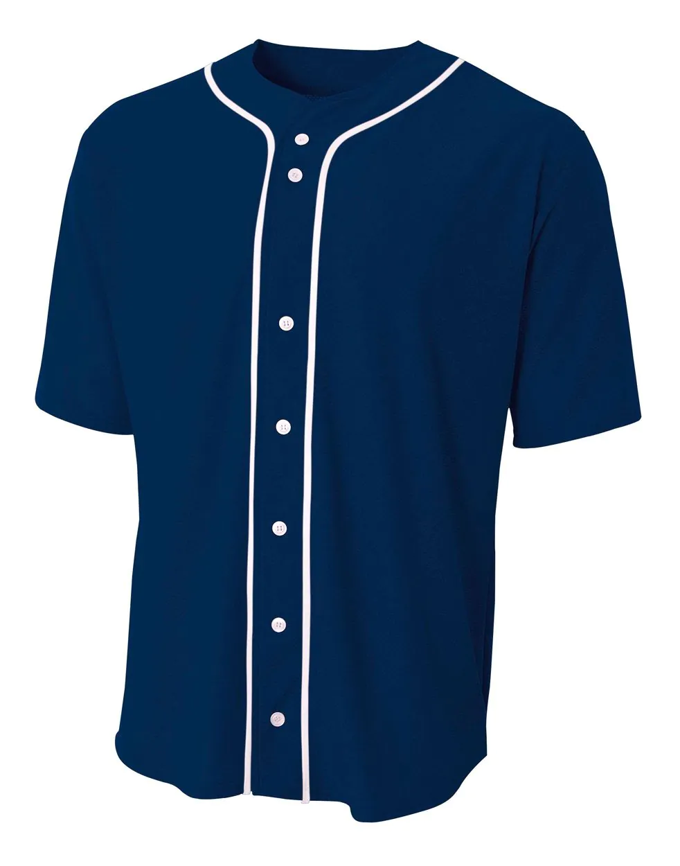 Short Sleeve Full Button Baseball Top | N4184 - Navy