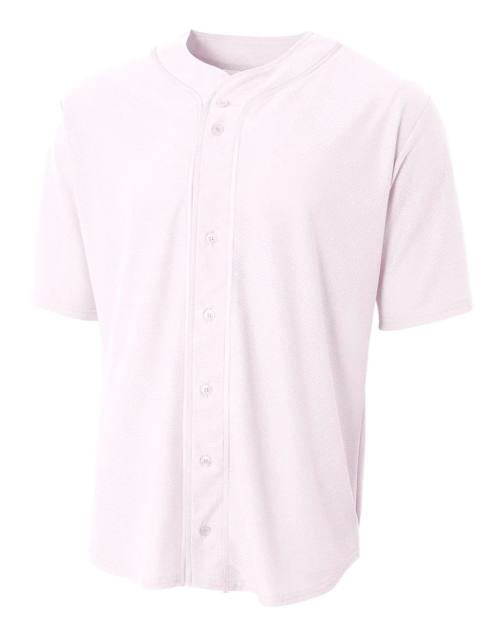 Short Sleeve Full Button Baseball Top | N4184 - White