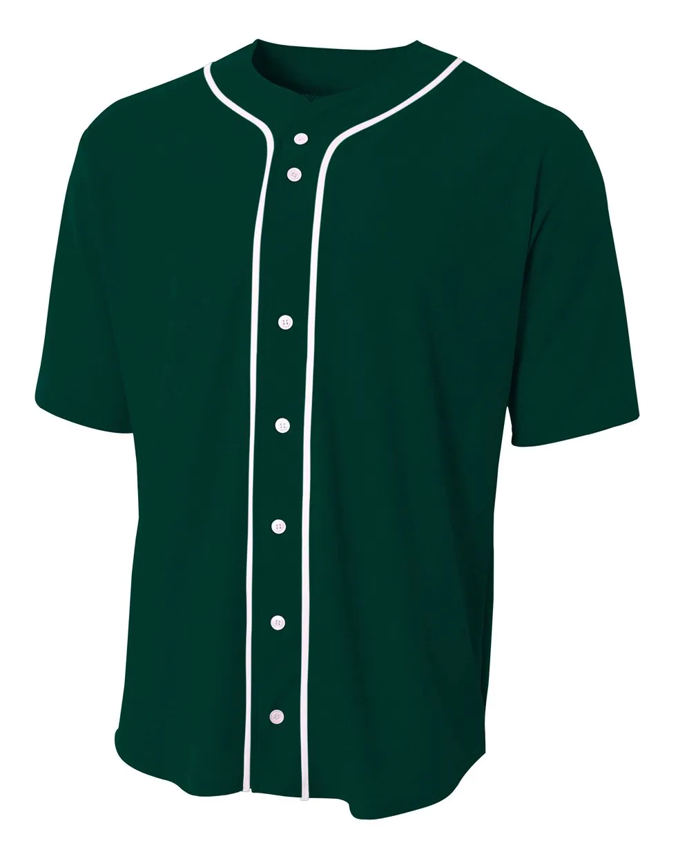Short Sleeve Full Button Baseball Top | N4184 - Forest